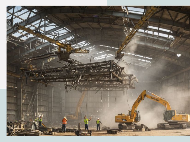 Демонтаж ангаров в Советской Гавани от 623 руб. за м²